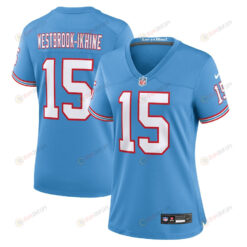 Nick Westbrook-Ikhine 15 Tennessee Titans Oilers Throwback Alternate Game Women Jersey - Light Blue