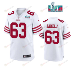 Nick Zakelj 63 San Francisco 49Ers Super Bowl LVII White Jersey