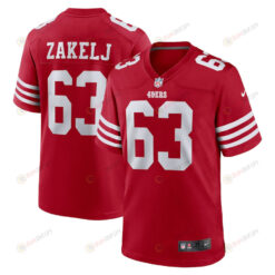 Nick Zakelj San Francisco 49ers Game Player Jersey - Scarlet