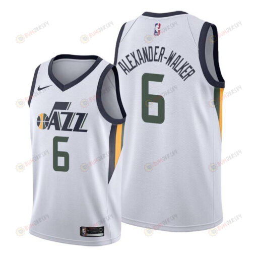 Nickeil Alexander-Walker 6 Utah Jazz 2022 Association Edition White Jersey Diamond Badge - Men Jersey