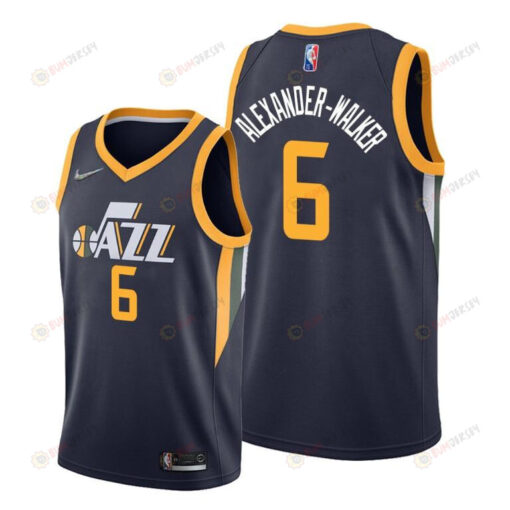 Nickeil Alexander-Walker 6 Utah Jazz 2022 Icon Edition Navy Jersey Diamond Badge - Men Jersey