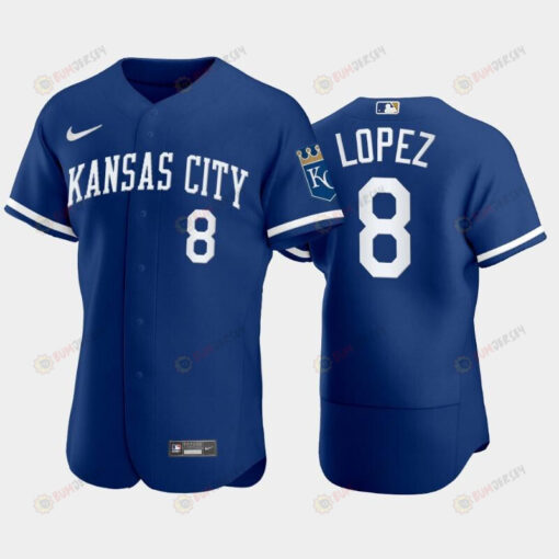 Nicky Lopez 8 Kansas City Royals 2022-23 Blue Men's Jersey Jersey