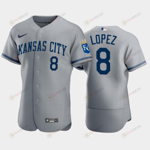 Nicky Lopez 8 Kansas City Royals 2022-23 Gray Men's Jersey Jersey