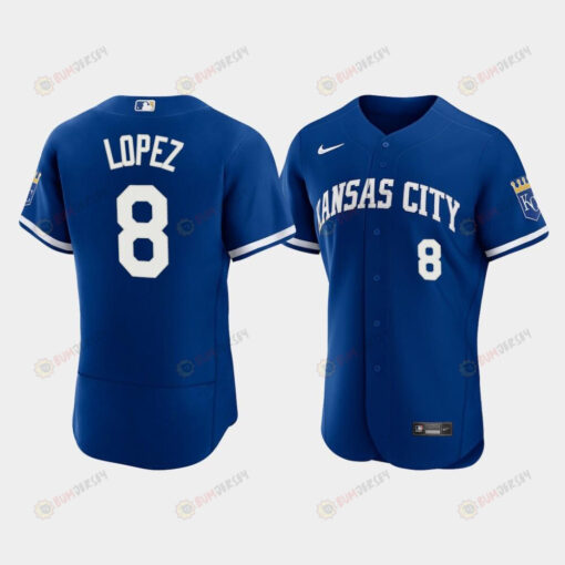 Nicky Lopez 8 Kansas City Royals Men's 2022-23 Alternate Jersey - Royal Jersey