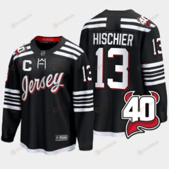 Nico Hischier 13 New Jersey Devils 2022-23 40th Anniversary Alternate Black Jersey