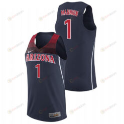 Nico Mannion 1 Arizona Wildcats College Basketball Men Jersey - Navy