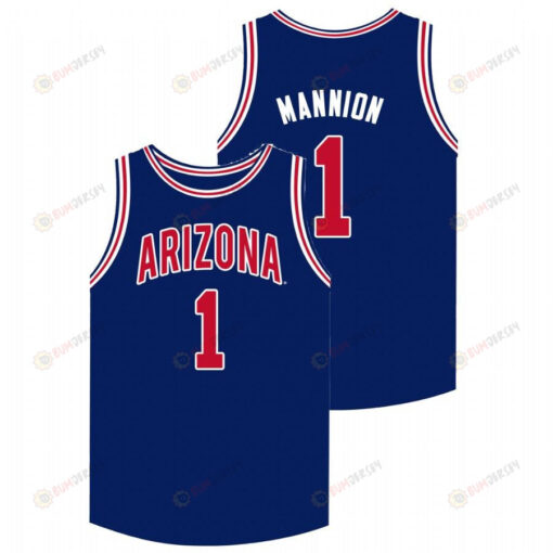 Nico Mannion 1 Arizona Wildcats College Basketball Men Jersey - Navy