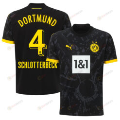 Nico Schlotterbeck 4 Borussia Dortmund 2023-24 Away Men Jersey - Black