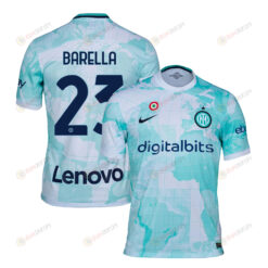 Nicol? Barella 23 Inter Milan 2022/23 Away Men Jersey - Light Green