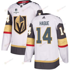 Nicolas Hague 14 Vegas Golden Knights Stanley Cup 2023 Champions Patch Away Breakaway Men Jersey - White