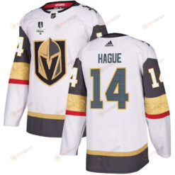 Nicolas Hague 14 Vegas Golden Knights Stanley Cup 2023 Final Patch Away Breakaway Men Jersey - White