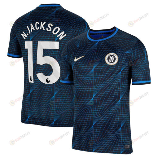 Nicolas Jackson 15 Chelsea 2023/24 Away Men Jersey - Navy