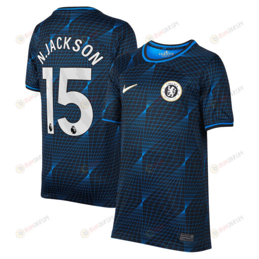 Nicolas Jackson 15 Chelsea 2023/24 Away YOUTH Jersey - Navy