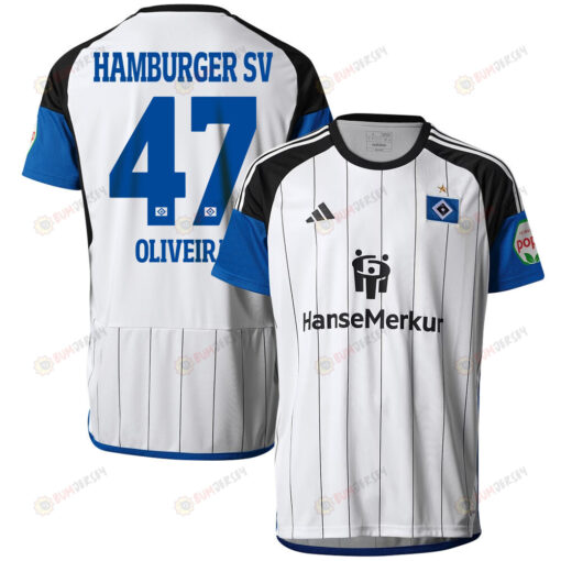 Nicolas Oliveira 47 Hamburger SV 2023-24 Home Men Jersey - White