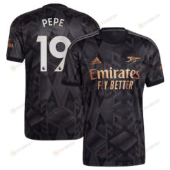 Nicolas Pepe 19 Arsenal 2022/23 Away Player Men Jersey - Black
