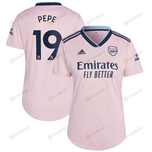 Nicolas Pepe 19 Arsenal Women 2022/23 Third Jersey - Pink