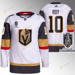 Nicolas Roy 10 Vegas Golden Knights 2023 Stanley Cup Champions Patch Breakaway Jersey - White