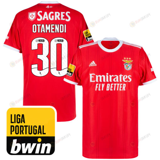 Nicol?s Otamendi 30 Benfica 2022-2023 Home Men Jersey - Red