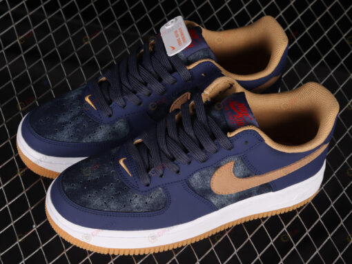 Nike Air Force 1 07 LV8 Dark Blue Brown Shoes Sneakers