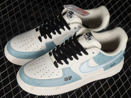 Nike Air Force 1 07 Low Beige Blue Black Shoes Sneakers