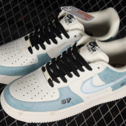 Nike Air Force 1 07 Low Beige Blue Black Shoes Sneakers