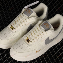 Nike Air Force 1 07 Low Beige Grey Gold Shoes Sneakers