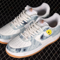 Nike Air Force 1 07 Low Denim Blue White Brown Shoes Sneakers