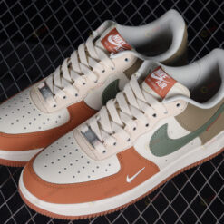 Nike Air Force 1 07 Low Green White Orange Shoes Sneakers