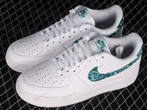 Nike Air Force 1 Low '07 Essential White Green Paisley Shoes Sneakers