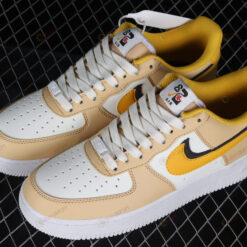 Nike Air Force 1 Low 82 Double Swoosh Yellow Shoes Sneakers