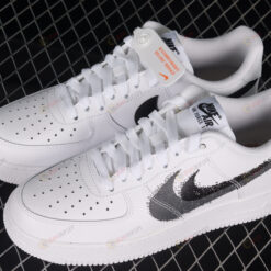 Nike Air Force 1 Low Spray Paint Swoosh White Black Grey Shoes Sneakers