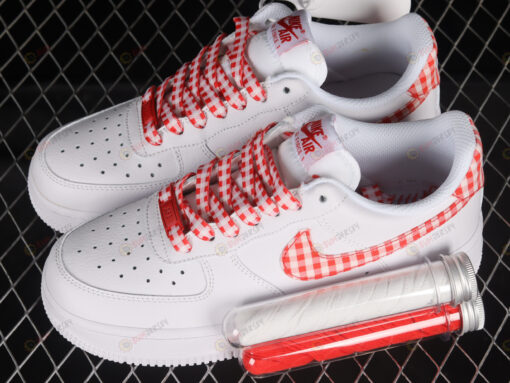 Nike Air Force 1'07 Low Plaid Shoes Sneakers - Red