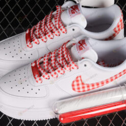 Nike Air Force 1'07 Low Plaid Shoes Sneakers - Red