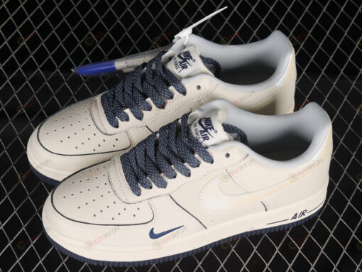 Nike Air Force 1'07 Low Shoes Sneakers - Dark Blue/ Beige