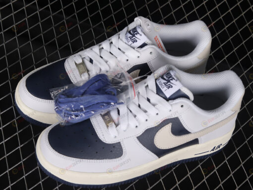 Nike Air Force 1'07 Low Shoes Sneakers - Navy Blue/ White