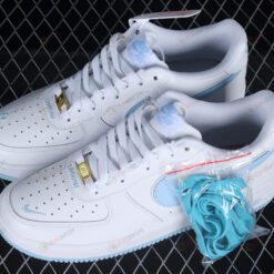 Nike Air Force 1'07 Low Swoosh White Ice Blue Shoes Sneakers