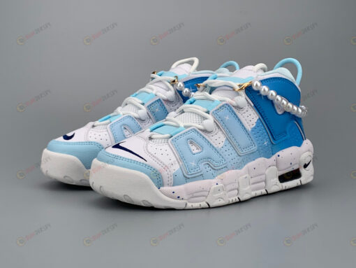 Nike Air More Uptempo White Blue Custom Shoes Sneakers