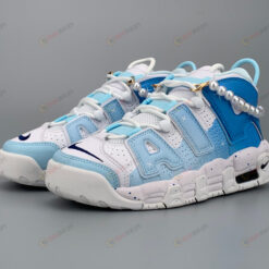 Nike Air More Uptempo White Blue Custom Shoes Sneakers