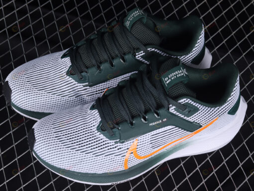 Nike Air Zoom Pegasus 40 White Dark Green Orange Shoes Sneakers