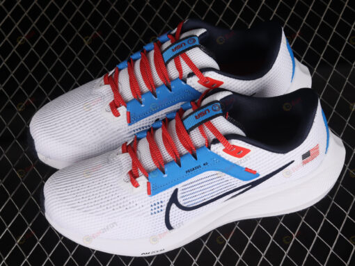 Nike Air Zoom Pegasus 40 White/Racing Blue/Red Shoes Sneakers