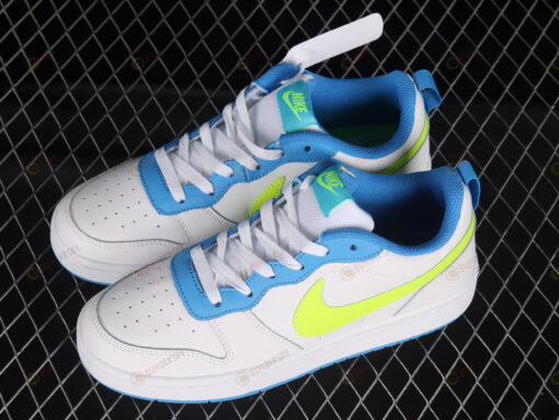 Nike Court Borough Low 2 White/Baltic Blue/Volt Shoes Sneakers