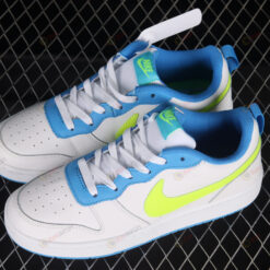 Nike Court Borough Low 2 White/Baltic Blue/Volt Shoes Sneakers