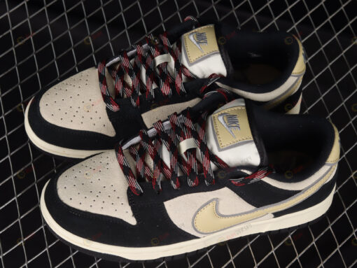 Nike Dunk Low LX Black Suede Team Gold Shoes Sneakers