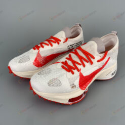 Nike Off-White ? Nike Air Zoom Tempo Next% Flyknit White Red Shoes Sneakers