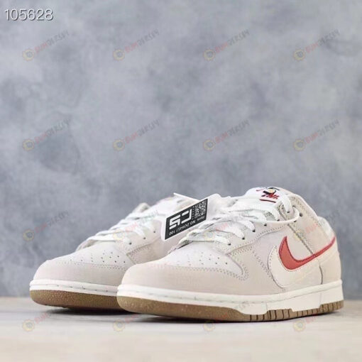 Nike SB Dunk Low Shoes Sneakers - Beige/ Red