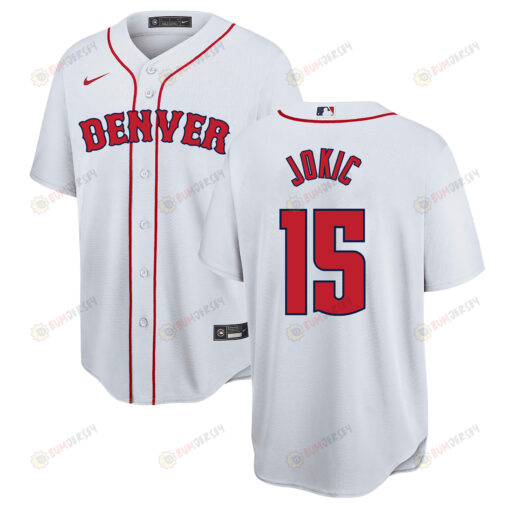 Nikola Joki? 15 Denver Nuggets x Boston Red Sox Baseball Men Jersey - White