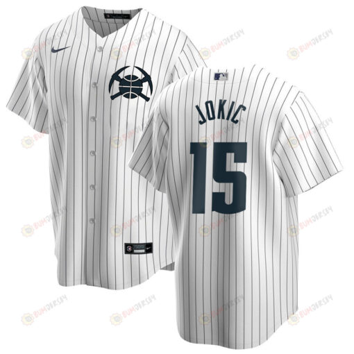 Nikola Joki? 15 Denver Nuggets x NY Yankees Baseball Men Jersey - White