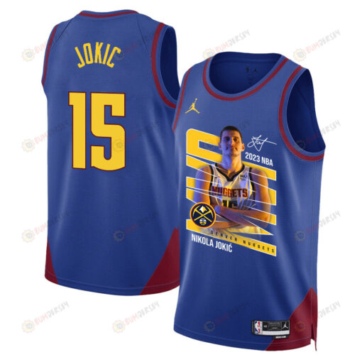 Nikola Jokic 15 Denver Nuggets Clown Prince 2023 Champions Swingman Jersey - Blue