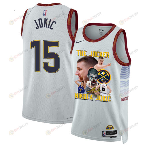 Nikola Jokic 15 Denver Nuggets Joker's Magic 2023 Champions Swingman Jersey - White