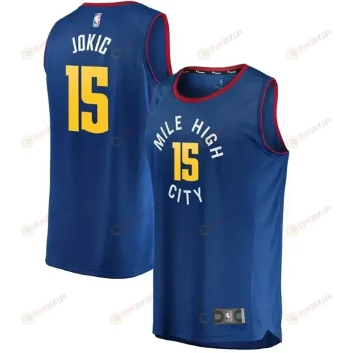 Nikola Jokic Denver Nuggets Fast Break Jersey - Statement Edition - Blue